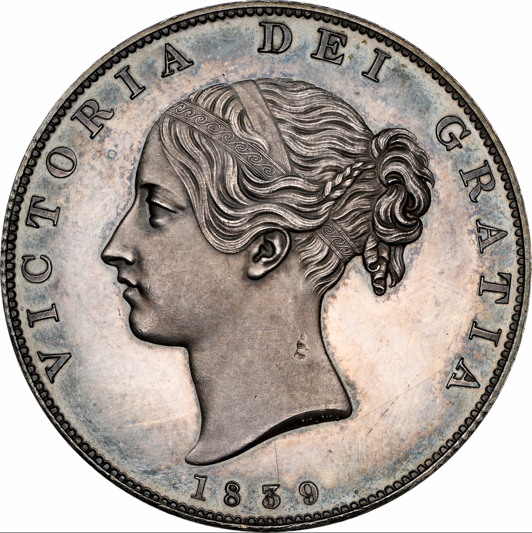 SOLD 1839年 英国🇬🇧 ヴィクトリア女王 ハーフクラウン銀貨 ヤング