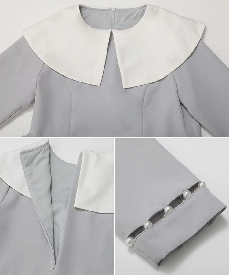 ZOZO限定商品】ビッグカラーはしごパールスリーブトップス【宅配便