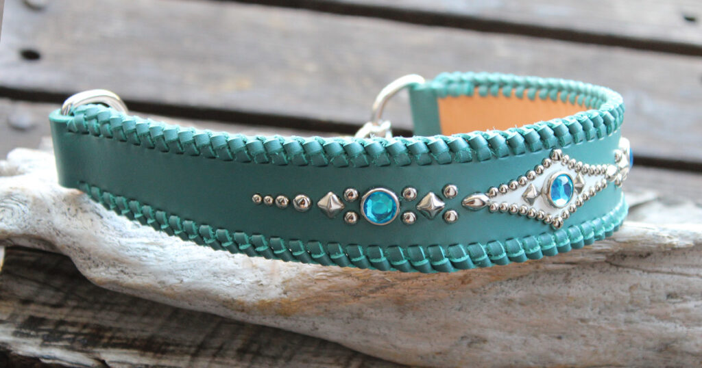 ターコイズ・青・緑 | 革で作る犬の首輪の専門店 FiveDrops