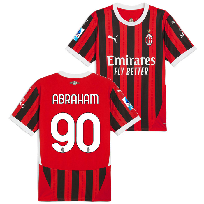 ACミラン 24-25 ホーム 半袖 ユニフォーム No.90 エイブラハム+セリエA