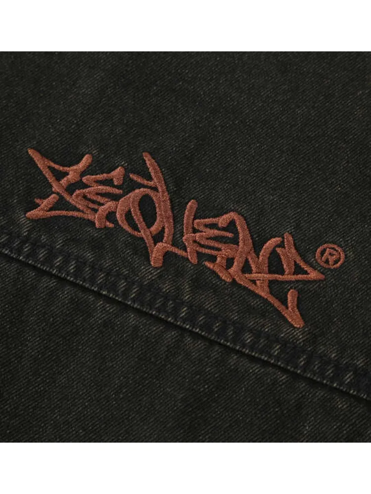 ブラック 【SEQUENZ】ウォッシュドデニムフルジップパーカー