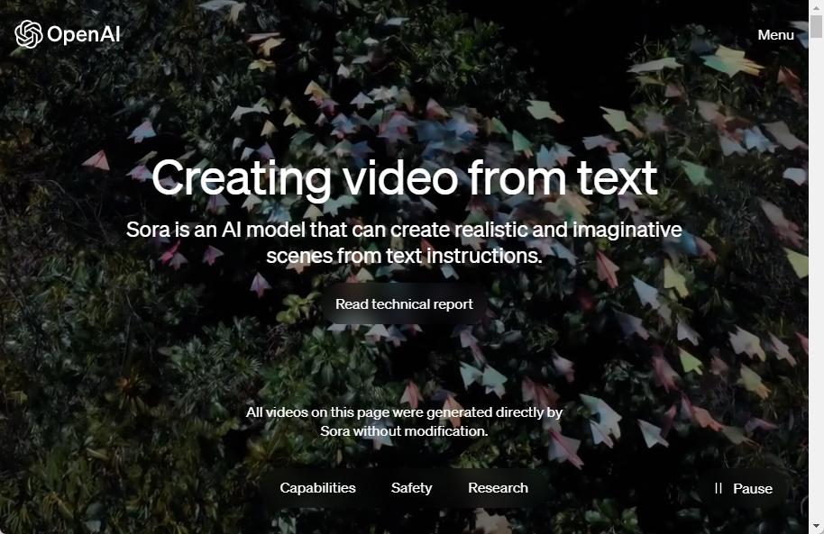 OpenAIが実用レベルの動画生成AI「Sora」を発表 ～テキストから最長1分