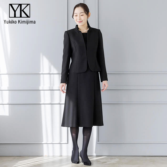 WEB限定|フリルカラーのアンサンブル 9号・ブラック｜東京ソワール