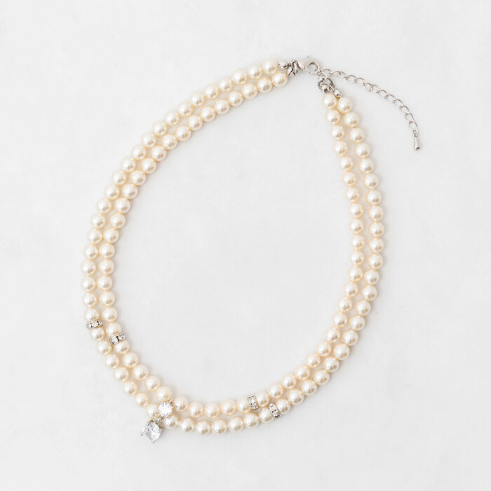 マグネット留め具のパールネックレス ・ゴールド｜東京ソワール