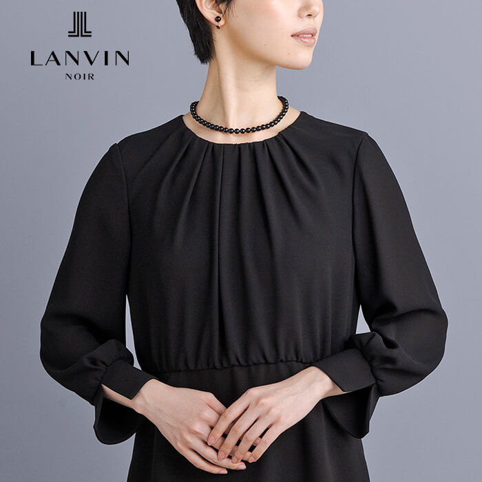 ランダムギャザータックのワンピース 11号・ブラック｜東京ソワール