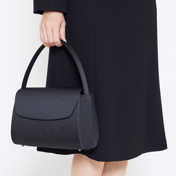 撥水加工】ジャカード素材のマグネットバッグ ・ブラック｜東京