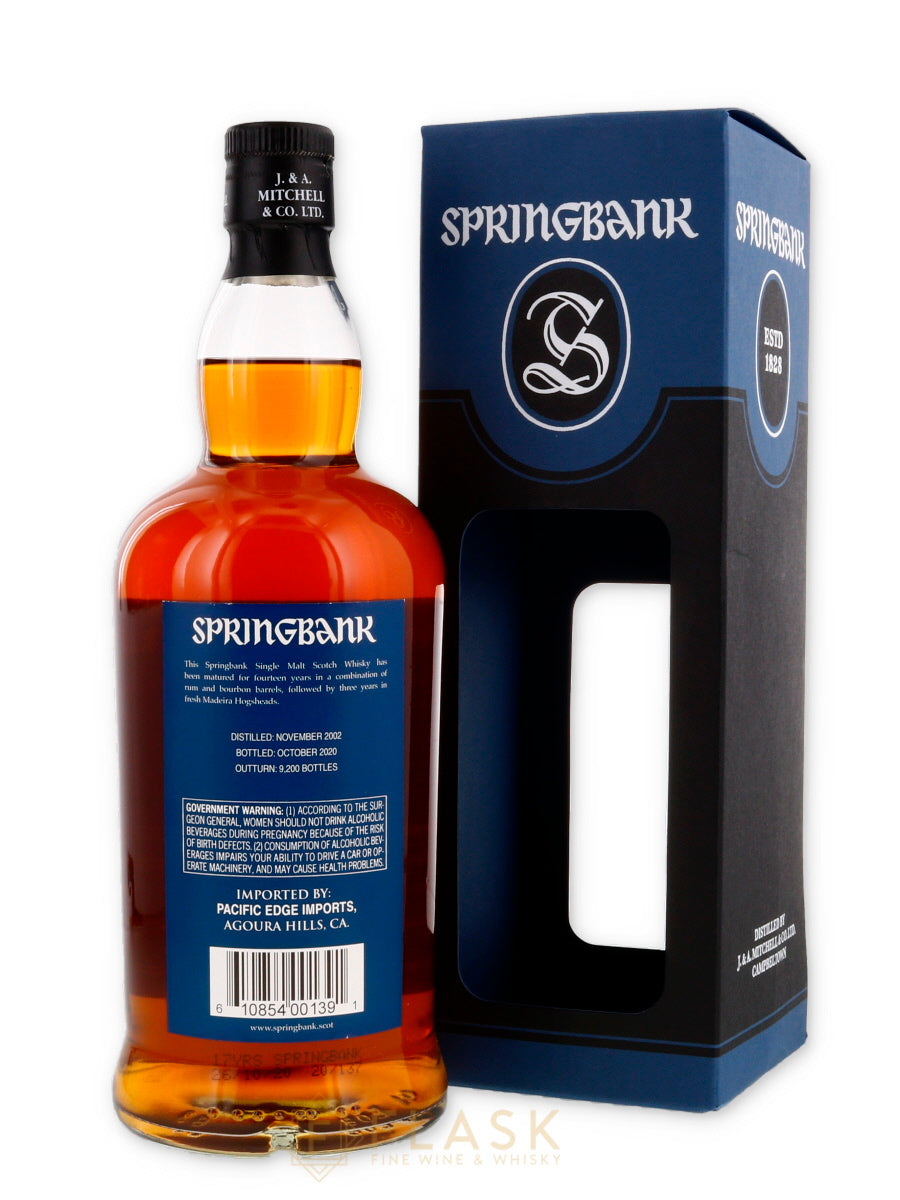 Buy Springbank 2002 Madeira Cask Matured 17 Year Old Single Malt