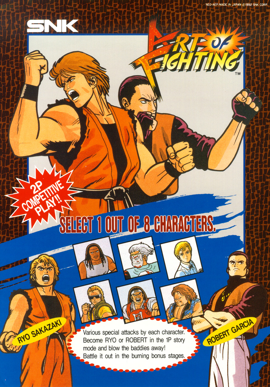 Art of Fighting - SNK (Video Game, 1992) - EU | The Arcade Flyer