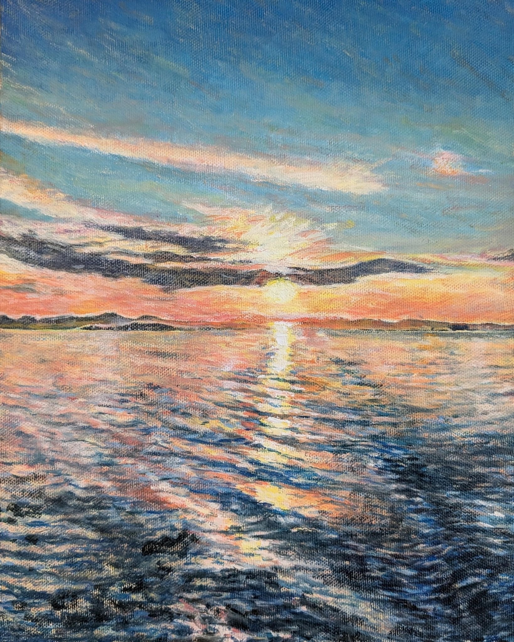 油絵 絵画【夕日の海】 絵画の通販、購入ならFROM ARTIST/作品名：『伊勢の