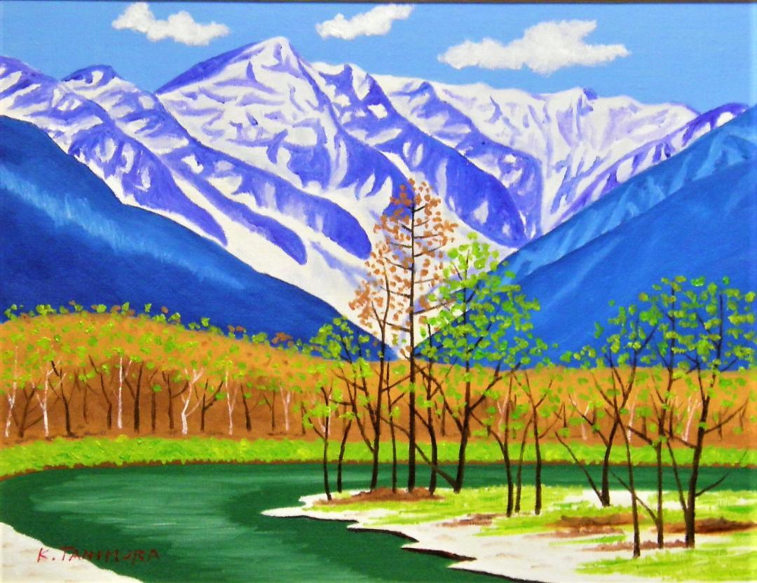 ☆美瑛・夏のマイルドセブンの丘・谷村一男肉筆油彩画・4つ切・新品