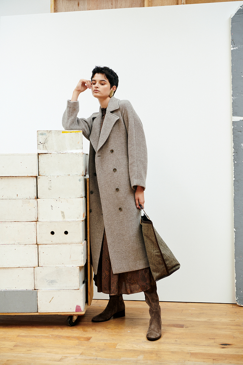 FRAY.I.D アイボリー ダブルブレスト ロングコート フレイ アイディー