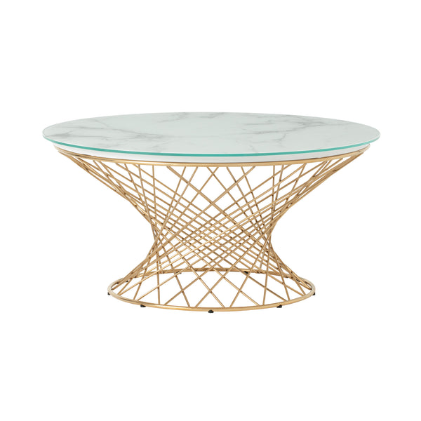 マーリア コーヒーテーブル 大理石×ゴールド（φ800） | Francfranc