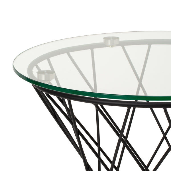 マーリア サイドテーブル クリア×ブラック φ500 | Francfranc（フラン