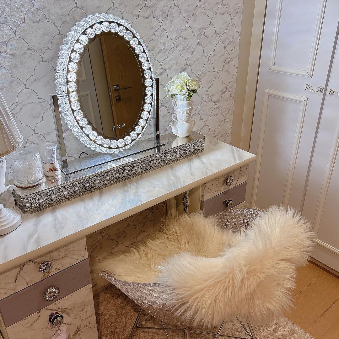 Francfranc 女優ミラー付き コスメデスク ドレッサー