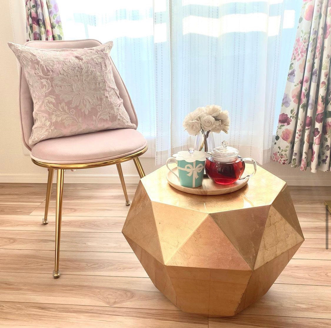 新品未使用 Francfrancダイヤモンドゴールドテーブル フランフラン