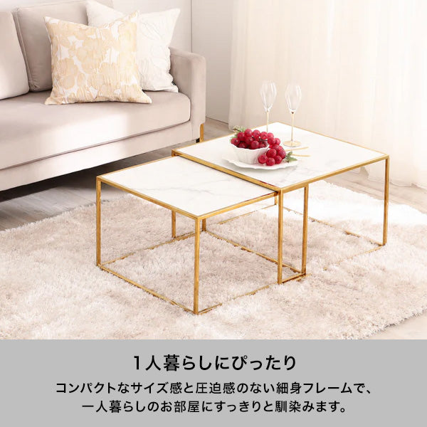 レーヌ ネストテーブル L マーブル×ゴールド | Francfranc（フラン