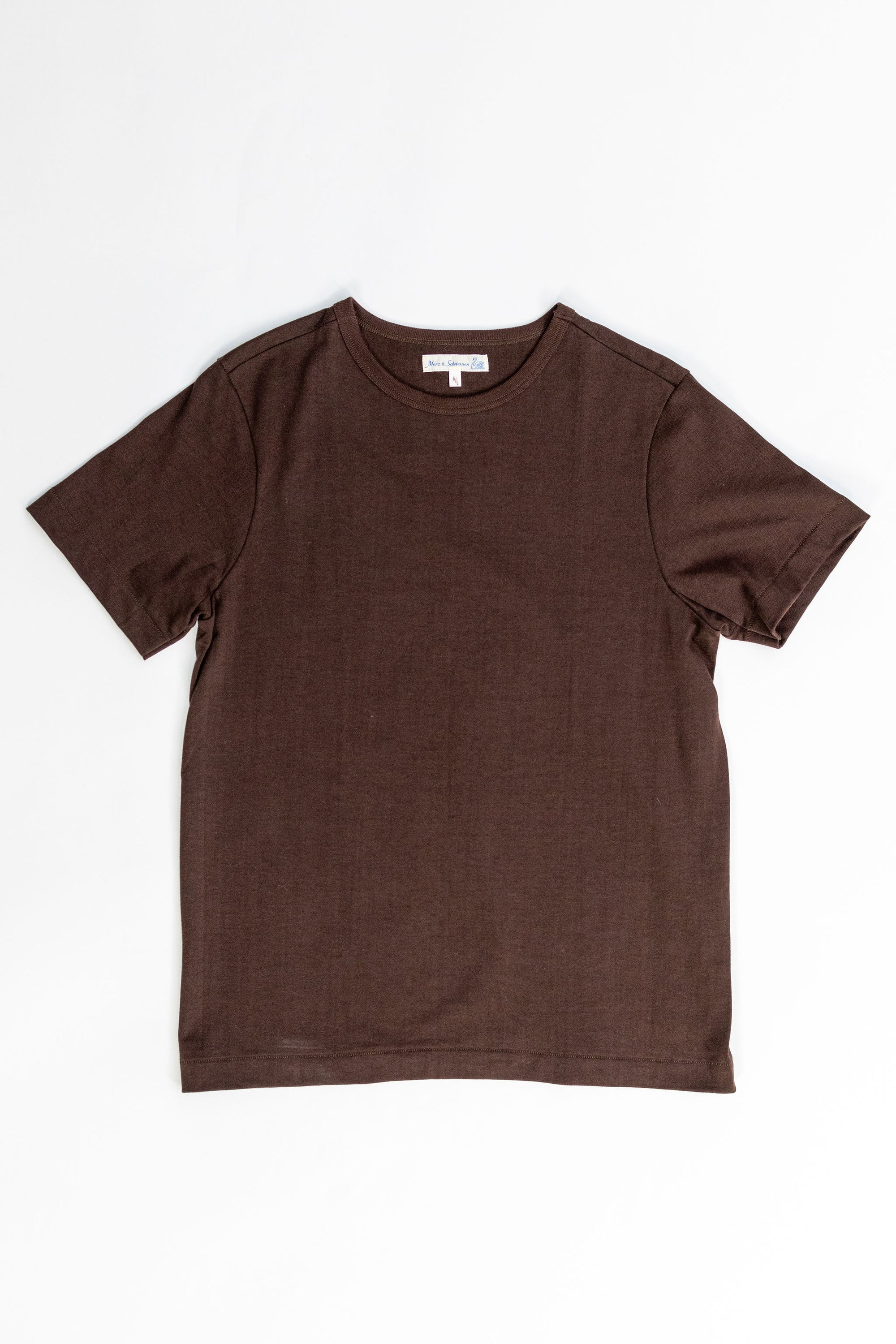 Merz b. Schwanen 215 Classic Crew Neck T-Shirt - Coffee - Franklin
