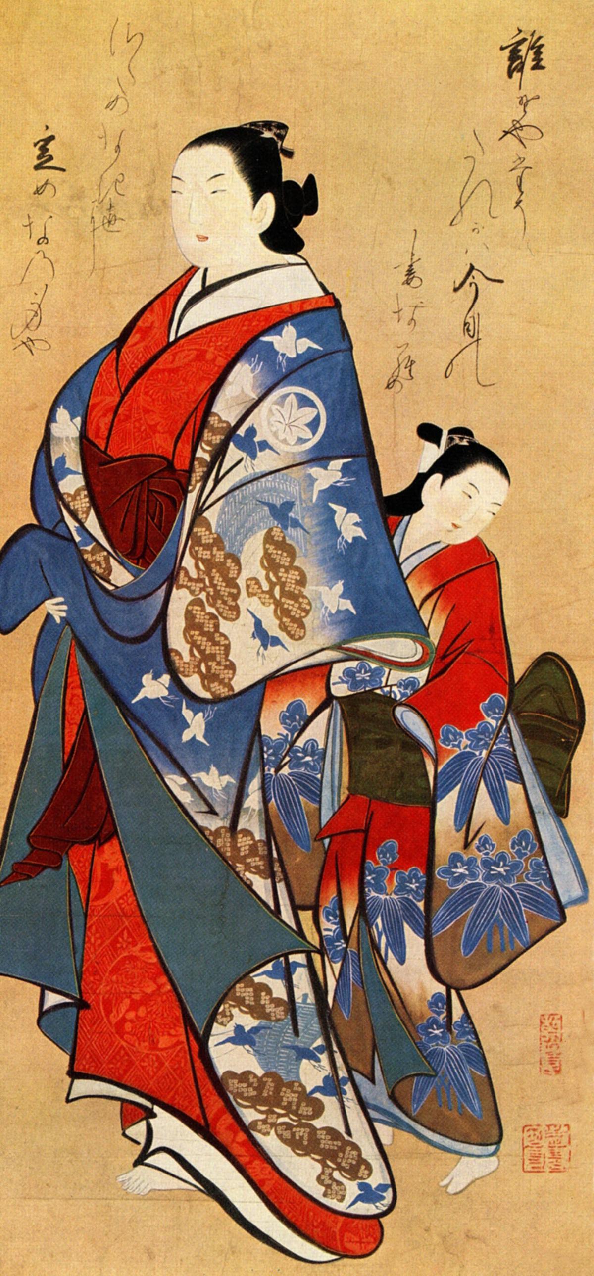 風前美人図 懐月堂安度 江戸期 当時物 希少 インテリア 額縁