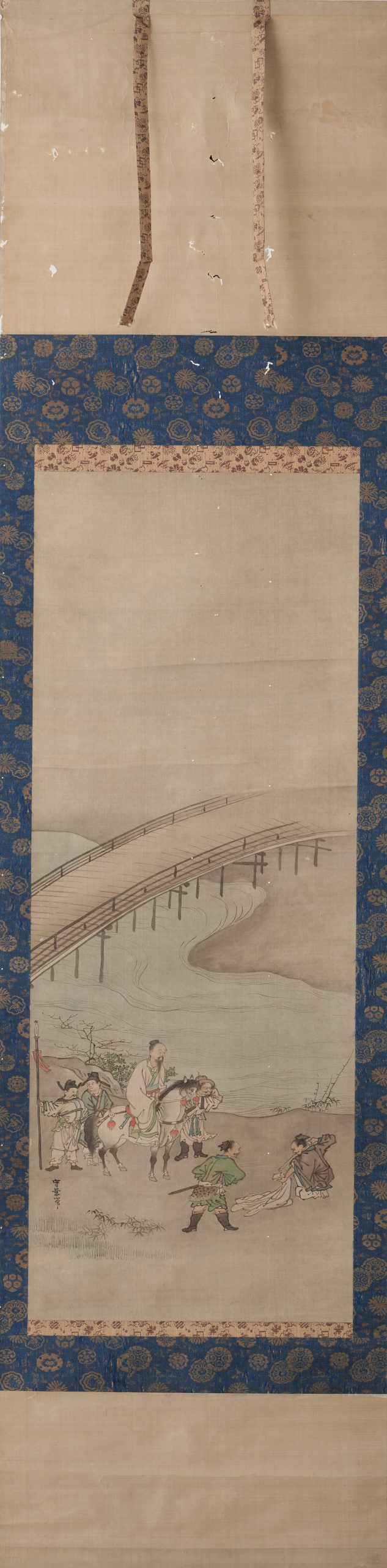 ◇『 巨勢金岡 仏画 題箋極 日野大納言 雪湖極書 』掛軸◇検）狩野永徳