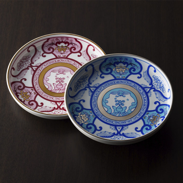 中国美術 古染付 草花紋 皿 φ17.5cm 五件 まとめて(K-RC994) 中国美術