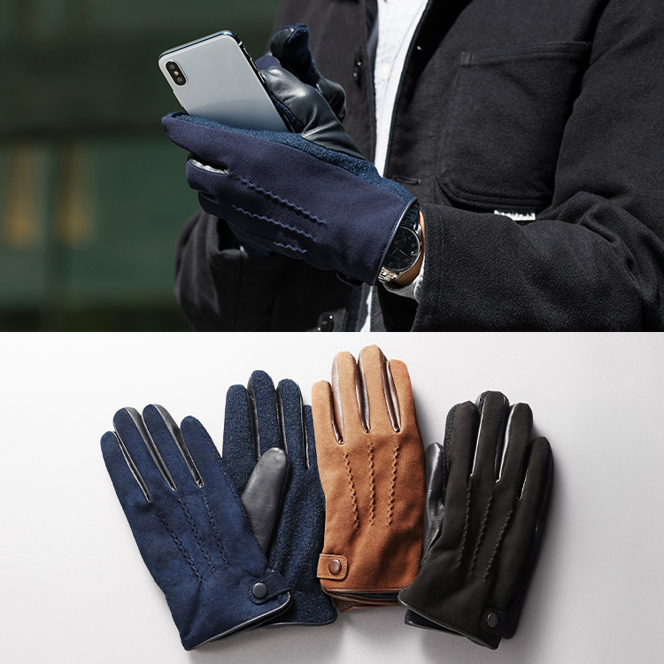 KURODA】ゴートスエード×ジャージ メンズ手袋 | 藤巻百貨店