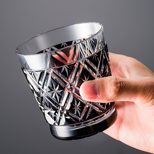 薩摩びーどろ工芸】薩摩黒切子 オールド（二重矢来）／藤巻百貨店限定