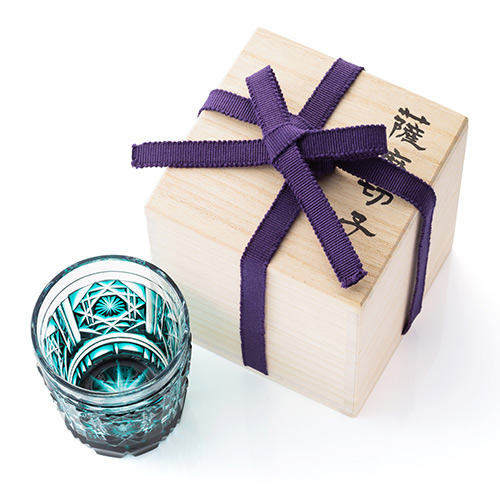 未使用新品】薩摩切子 弟子丸 色被せガラス 切子 タンブラー 共箱 専用