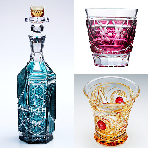 頌峰】薩摩切子 オールドロック「花やか」金赤 | 藤巻百貨店