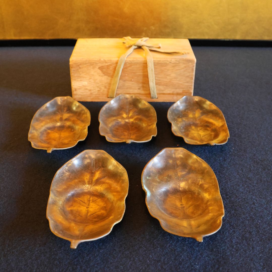 福岡骨董品 茶托 木葉 中國 唐物 煎茶道具 5枚