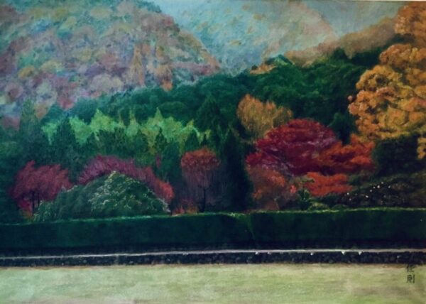 京都の路地裏」 手描き 油絵 油彩画 風景画 原画 京都 Amazon.co.jp