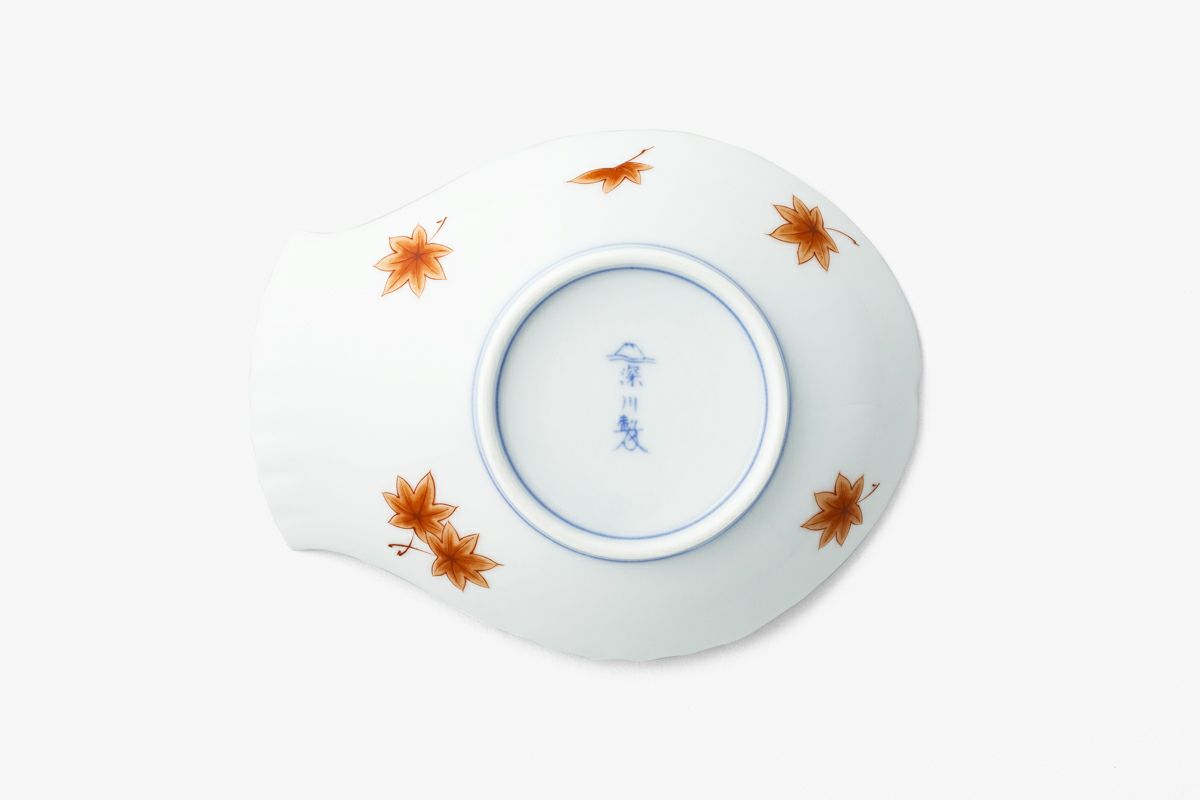 1697 深川製磁 果実文 中皿 9客 15cm 金彩 1697 深川製磁 果実文 中皿