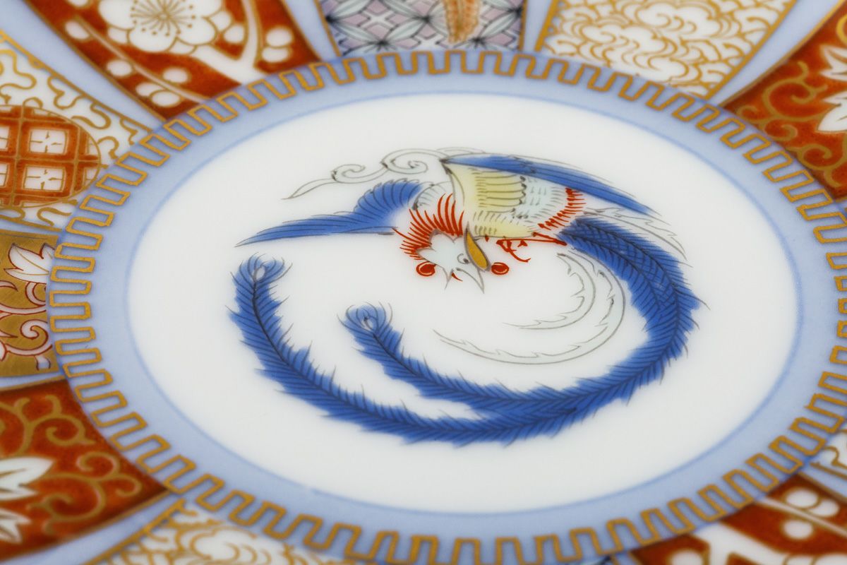 アンティーク 染錦 花紋 長皿 8客 MO70720 アンティーク 染錦 花紋 長