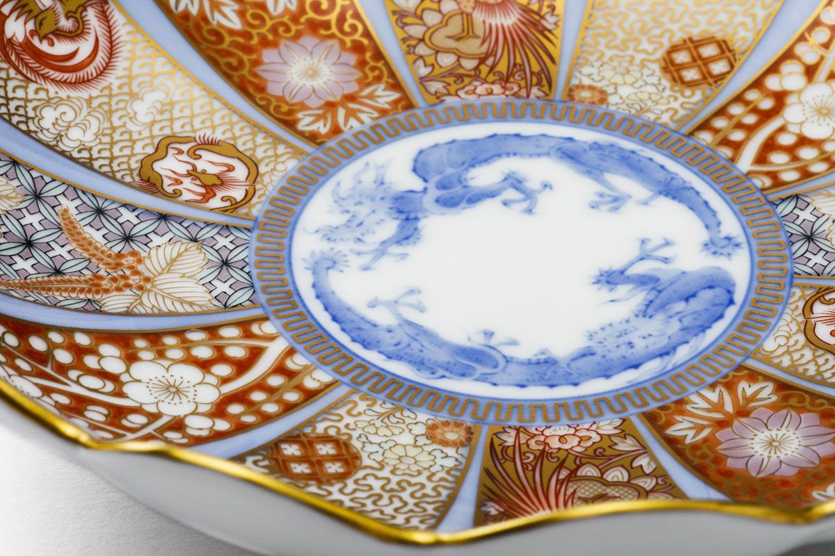 アンティーク 染錦 花紋 長皿 8客 MO70720 アンティーク 染錦 花紋 長