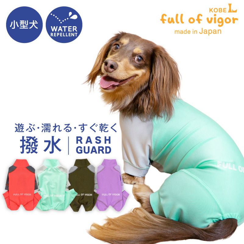 伸びて 着せやすい ドッグプレイ(R) 配色 撥水 レイン ラッシュガード