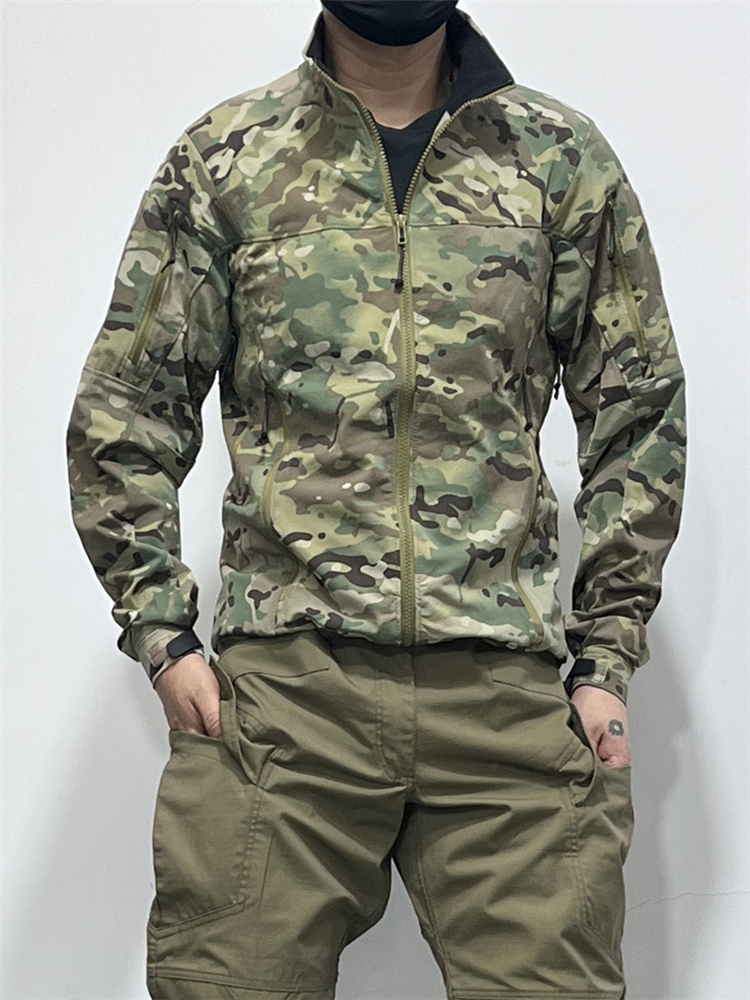 迷彩柄軽量戦術風ジップアップブルゾン ミリタリージャケット メンズ