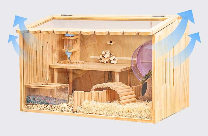 ハムスターケージ 高級木製ハムスターの楽園ケージ 木製|ハムスター