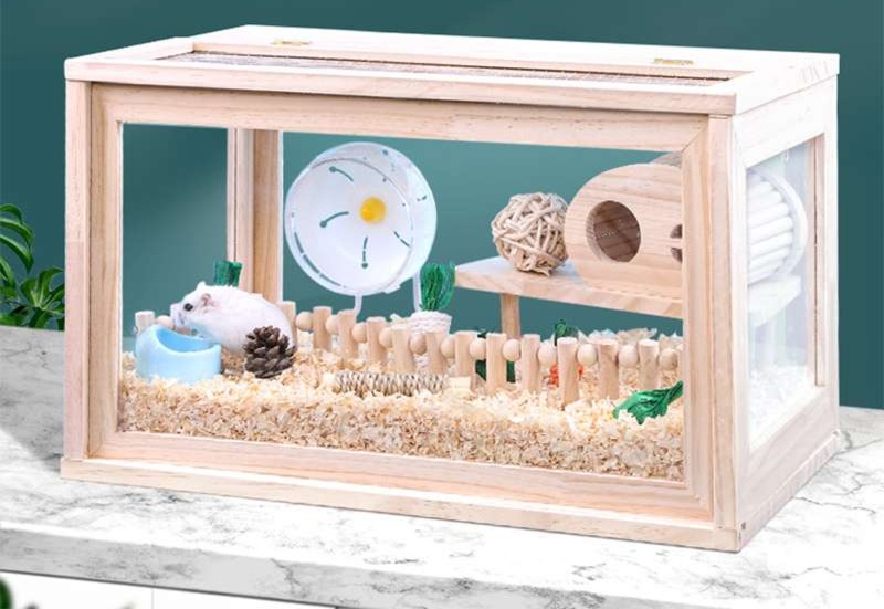 ハムスターケージ 360度見渡せるハムスターの城 木製|ハムスターケージ