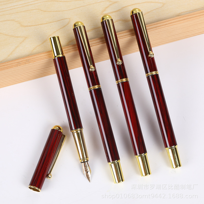 手軽に使える】レトロ木目調カートリッジ式万年筆 - クラシカルな