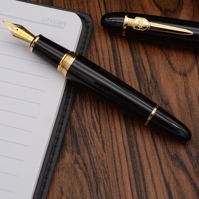 高級】金装飾 ブラック 万年筆 - 極太 インクを楽しむ 極太|万年筆専門
