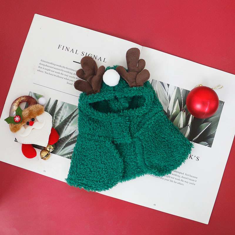 クリスマス(緑シマナガエ)わんちゃん猫ちゃん用リードセット わん