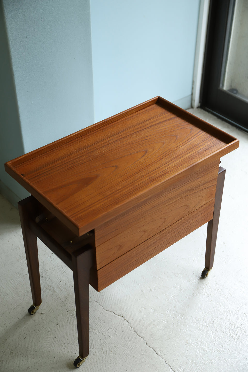 デンマークヴィンテージ ソーイングワゴンテーブル 北欧家具/Danish