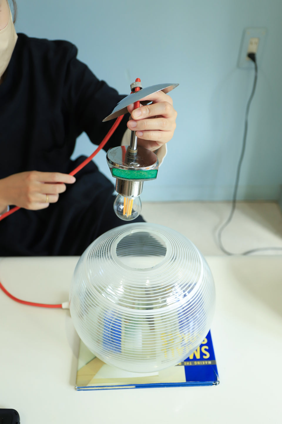 ジャパンヴィンテージ ガラスシェード ペンダントライト レトロモダン