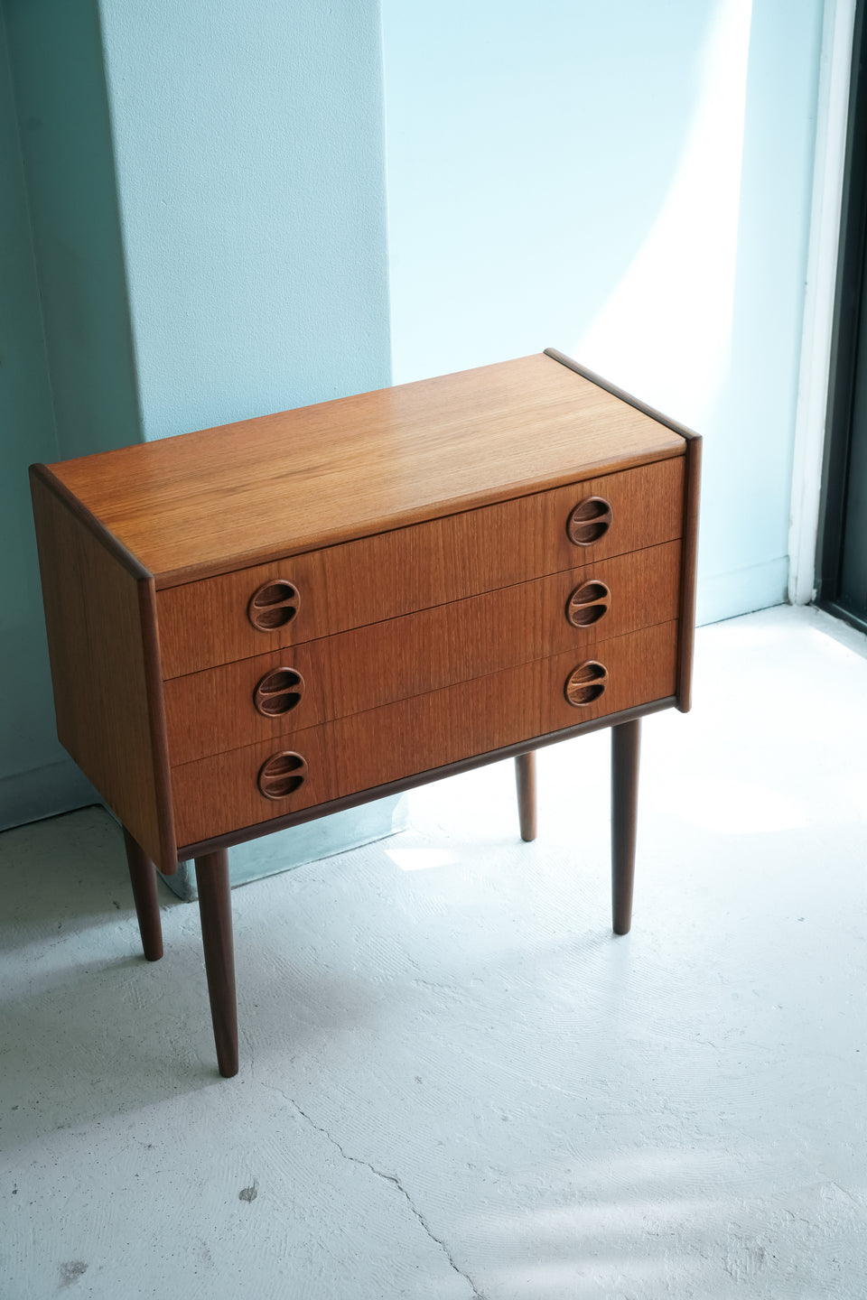 デンマーク 北欧ヴィンテージ チーク3段 スモールチェスト 北欧家具