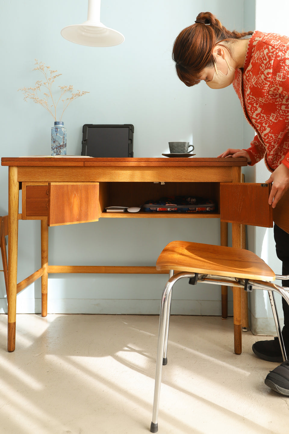 デンマークヴィンテージ エクステンションデスク 机 テーブル 北欧家具