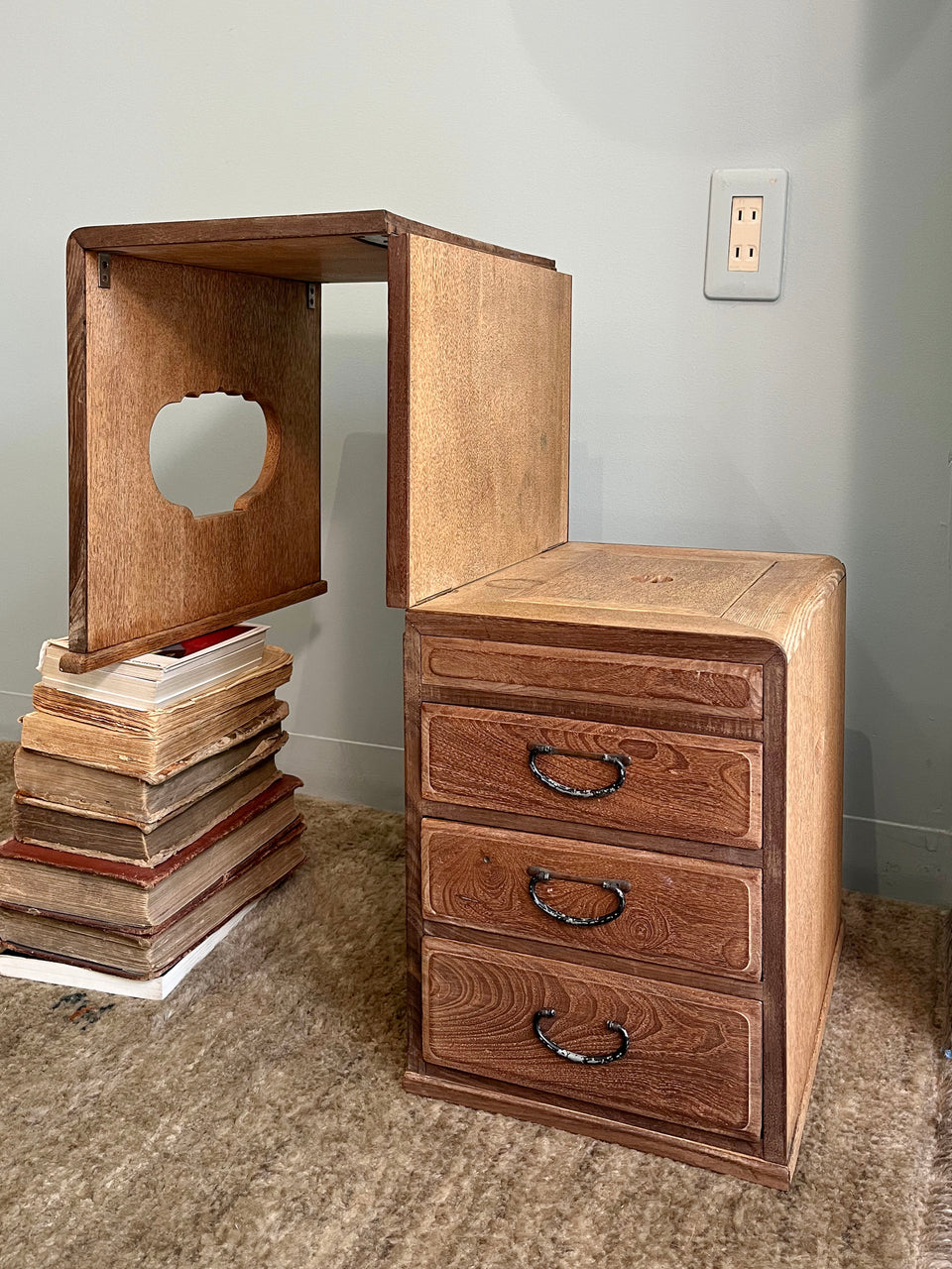 三つ折り文机 古道具 山田梅吉 大正アンティーク/Japanese Antique