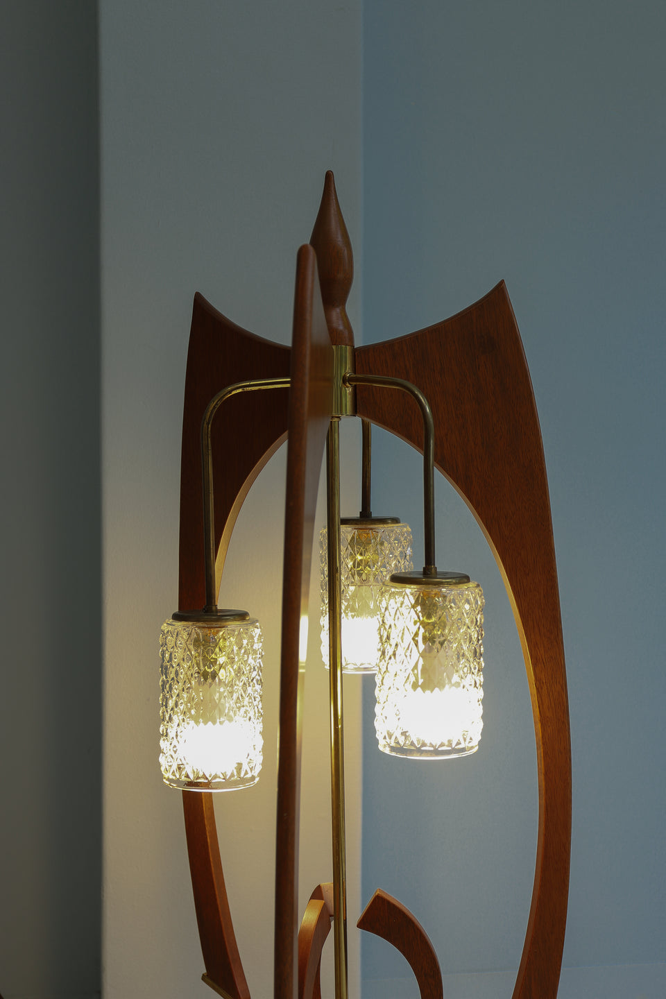 アメリカ製 1950s ヴィンテージ ブラウンガラス ランプ ミッド