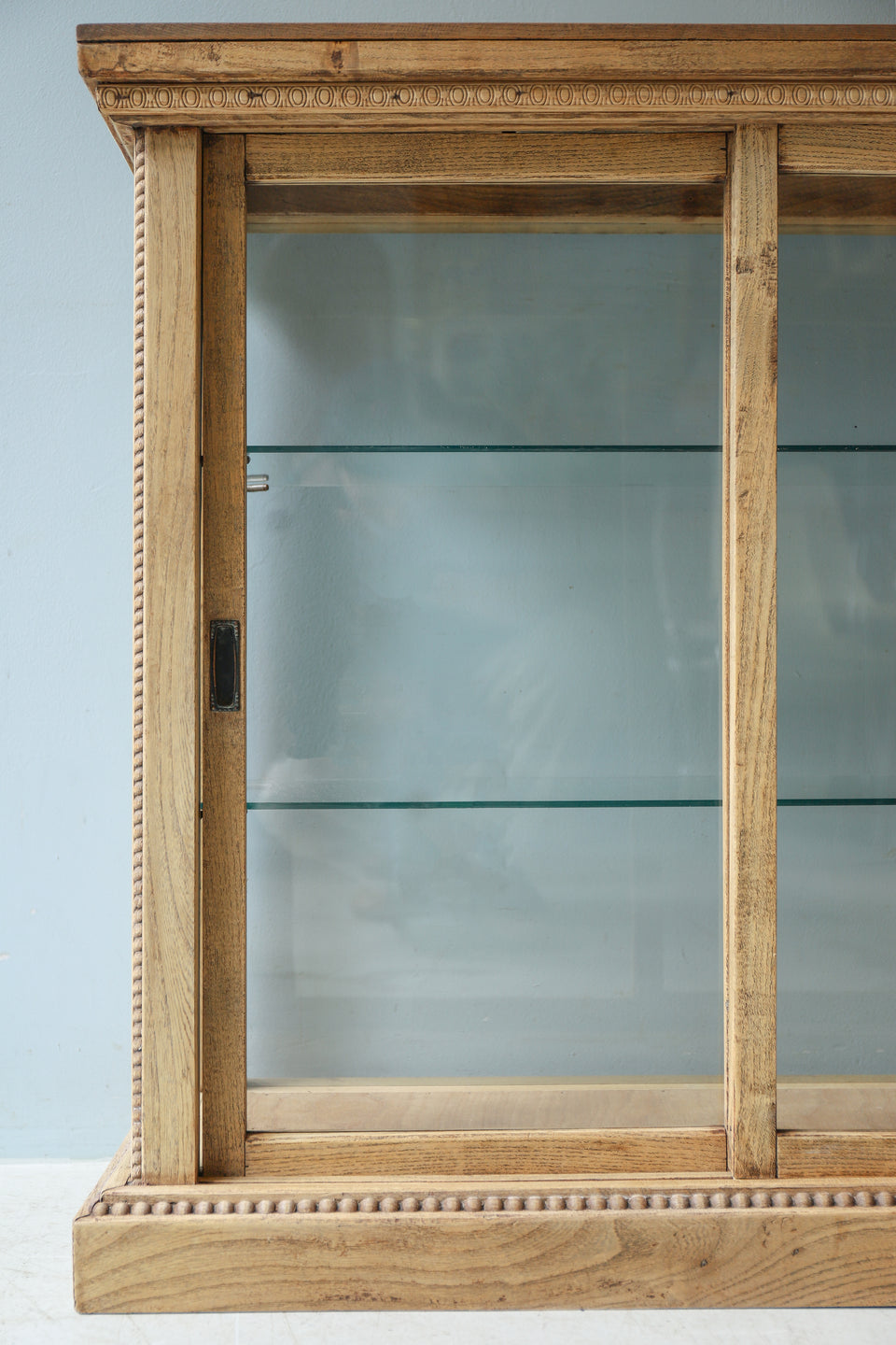 ジャパンヴィンテージ ガラスショーケース ナラ材/Japanese Vintage