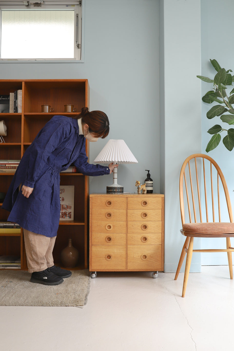 うにゃ コンパクトチェストキャビネット オーク材 キャビネット 8