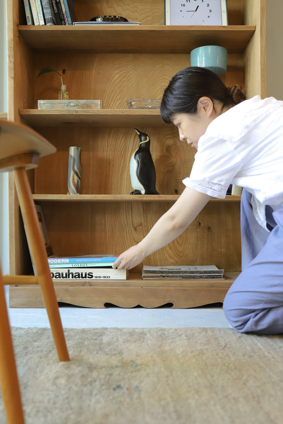 ジャパンヴィンテージ 楔本棚 昭和レトロ/Japanese Vintage Book Shelf