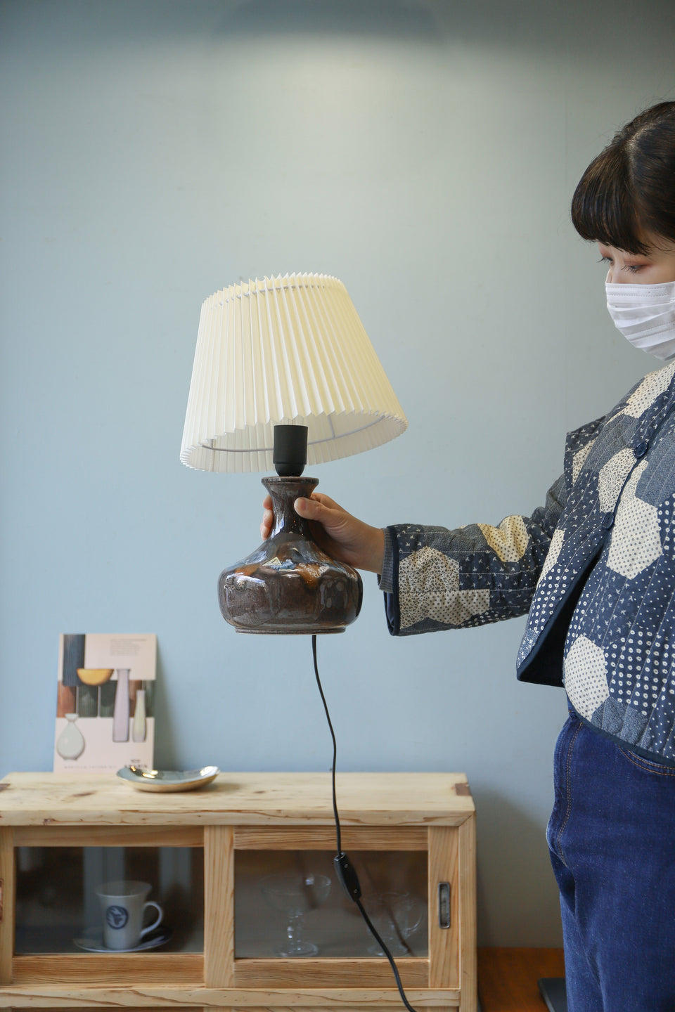 デンマークヴィンテージ テーブルランプ リーマンケラミック 陶器 間接